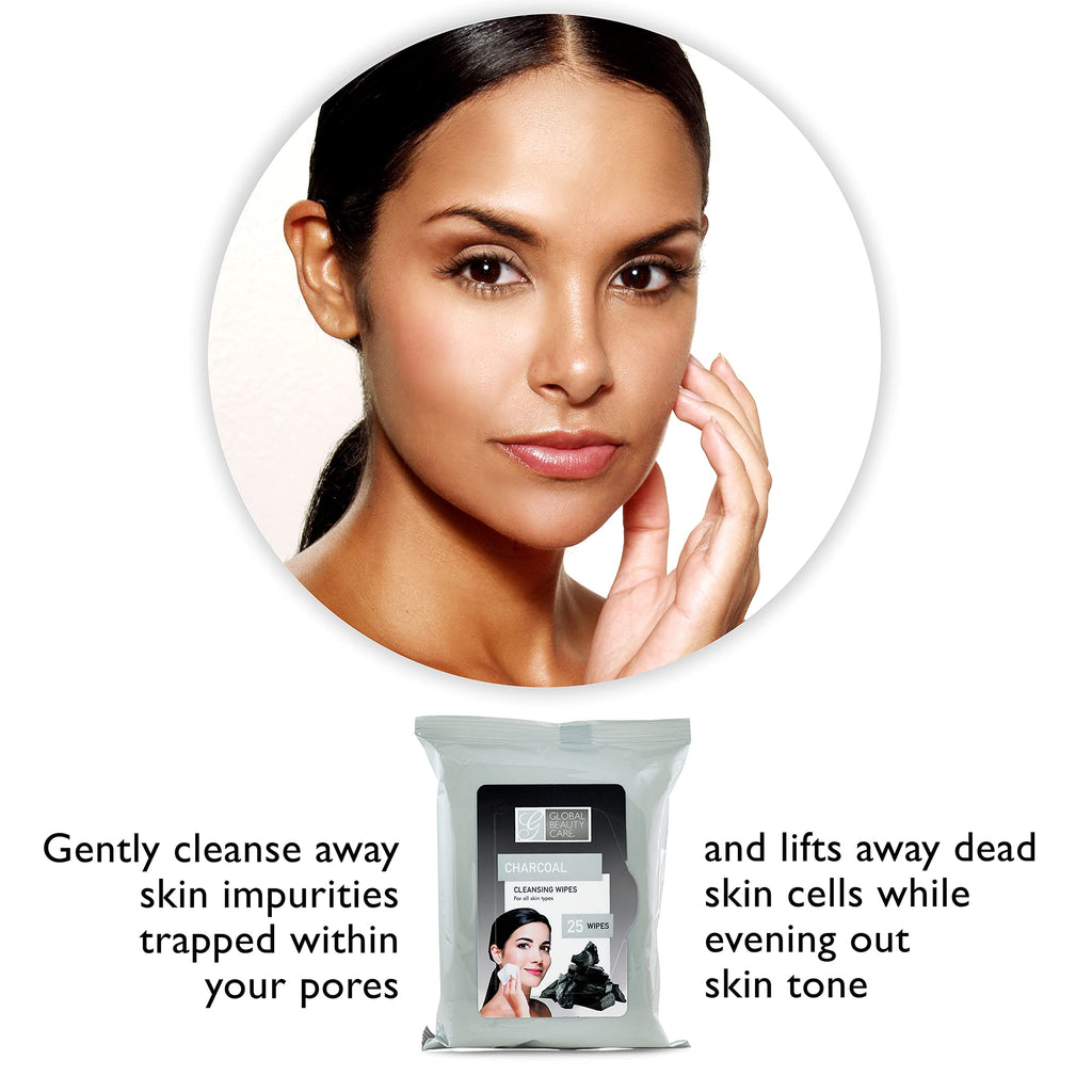 Global Beauty Care Makeup Remover Wipes (100 Count (4-Pack), Charcoal)