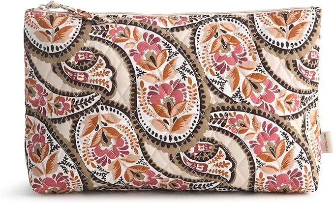 Premium Cotton Large Pouch, Blooming Paisley, One Size