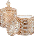 2 Pack Qtip Holder Apothecary Jars with Lid, Thick Glass, Amber