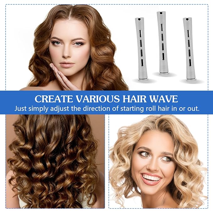 20 Pcs Perm Rods For Short Hair Small Plastic Hair Perming Rods And Rollers Curling Roller Perm Rod Medium For Long Hairs (Grey, 0.59Inch)