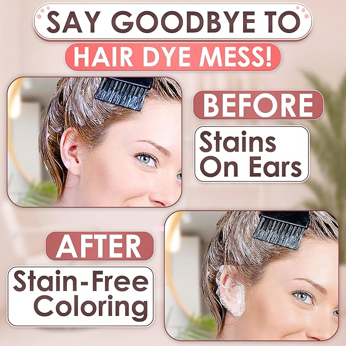 200 Pcs Ear Shower Caps Disposable, Stretch Up From 1.9" To 4.6" - Lightweight & Disposable Ear Covers for Shower to Protect Ears from Water Splashes - Suitable During Showers, Baths and Hair Coloring