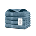 Villa Celestia Cotton Hand Towels Set of 4, 16 x 28, Oeko-TEX Certified, Quick Dry, Blue