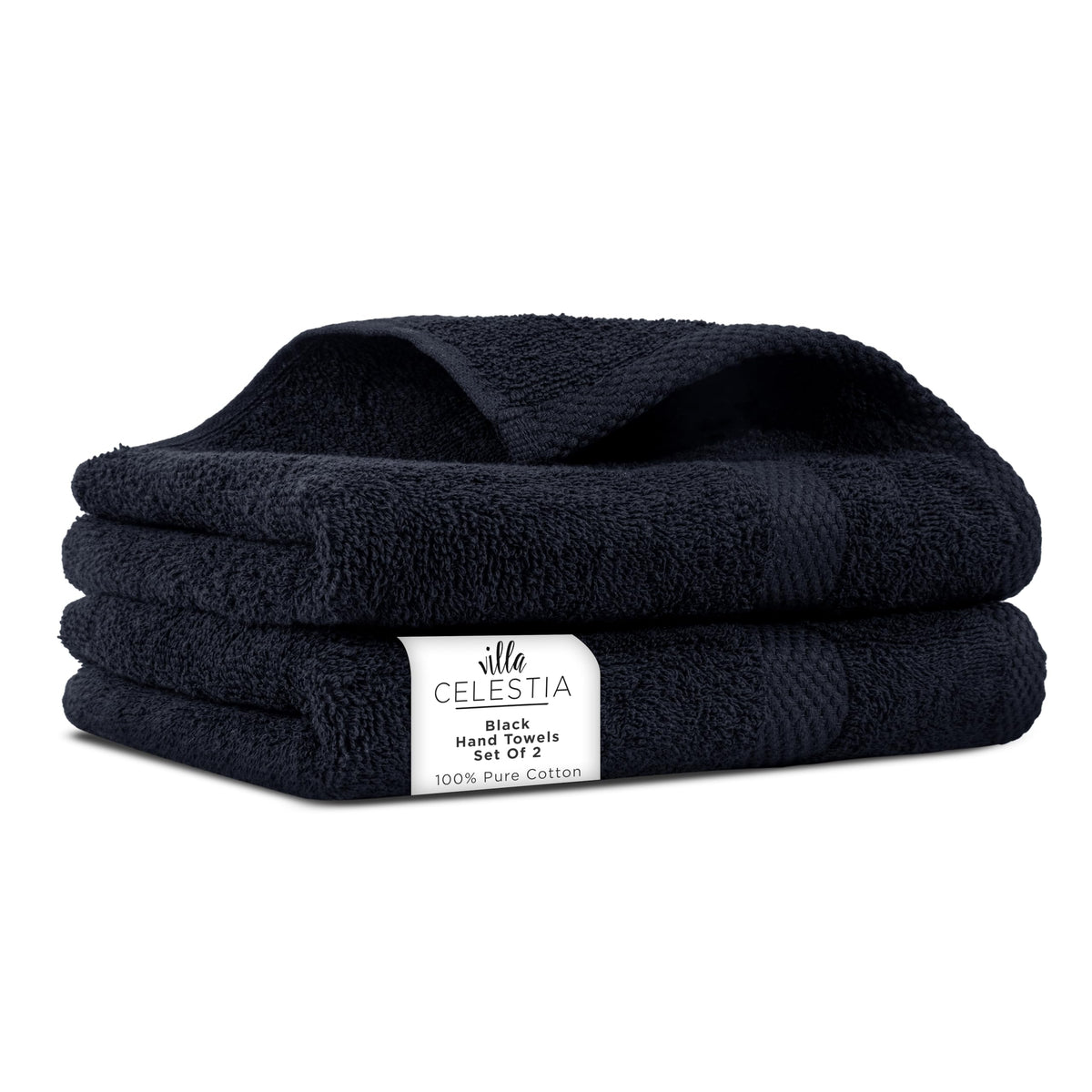 Villa Celestia Cotton Hand Towels Set of 4, 16 x 28, Oeko-TEX Certified, Quick Dry, Sage