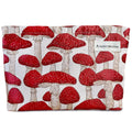 STARDW Cute Makeup Bag Aesthetic Cosmetic Bags for Women Girls, Travel Toiletry Bag Large Capacity Zipper Makeup Pouch, Purse Organizer Pouches,Canvas Lining (Red Mushroom)