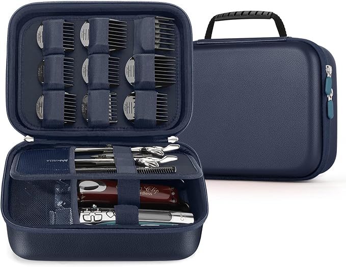 Hard Barber Accessories Case for Hair Clippers Cutting Barber Holder PUBlue