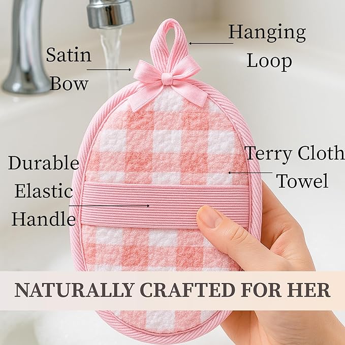 CraftsOfEgypt 4-Pack Natural Egyptian Loofah Exfoliating Body Scrubber Sponges for Men and Women, Bath Shower Loofahs for Face Back & Body, Individual Loofahs for Couples – 2 for Men, 2 for Women