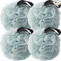 Loofah Sponges for Shower,Exfoliating Cleaning Bath Loofa Body Scrubber Balls for Women Men Washing,All Blue 4 Pack