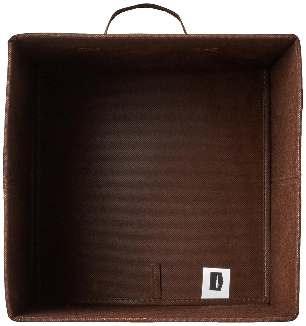 Amazon Basics Collapsible Fabric Storage Bins with Handles, Cube Organizer for Home Organization, 13" x 13" x 13", Brown, 6-Pack