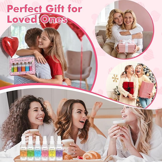 Skincare Refreshing Face Mist Kit-Long Hydration and Soothing Facial Spray for Glowing Skin Care, Mini Face mist Gifts for Women, Mothers Day Gifts, Teacher Gifts, Trave Size2.02 fl oz 6 Pack