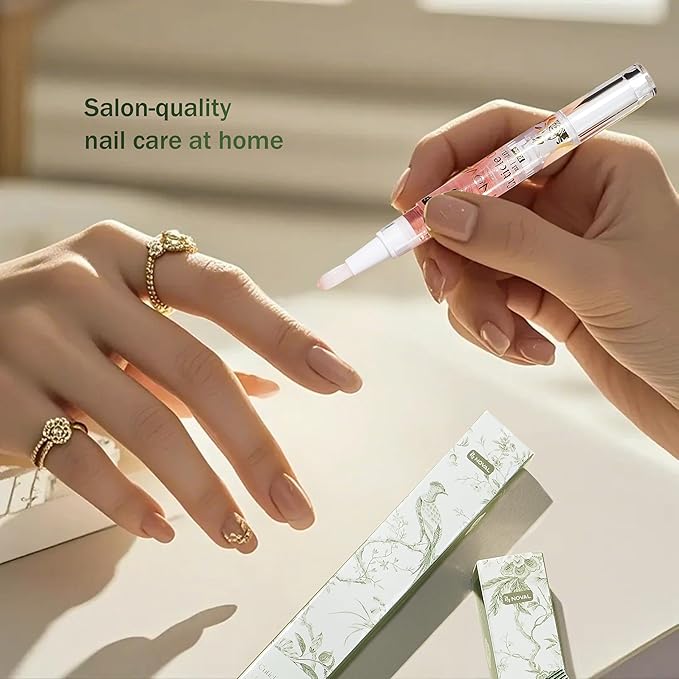 NOVAL Cuticle Oil Pens for Nails, Rose Scented 8 Mini Pens, Hydrating Cuticle Oil Pen Set for Dry Cuticles, Travel Size & Gift-Ready