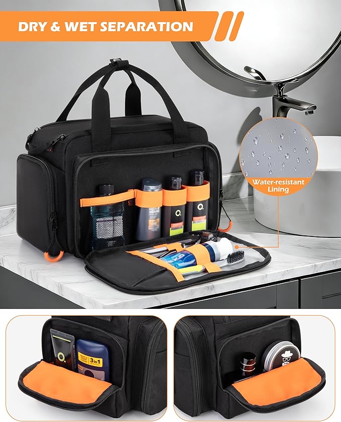 Prokva Tactical Travel Toiletry Bag for Men, Extra Large Dopp Kit Organizer