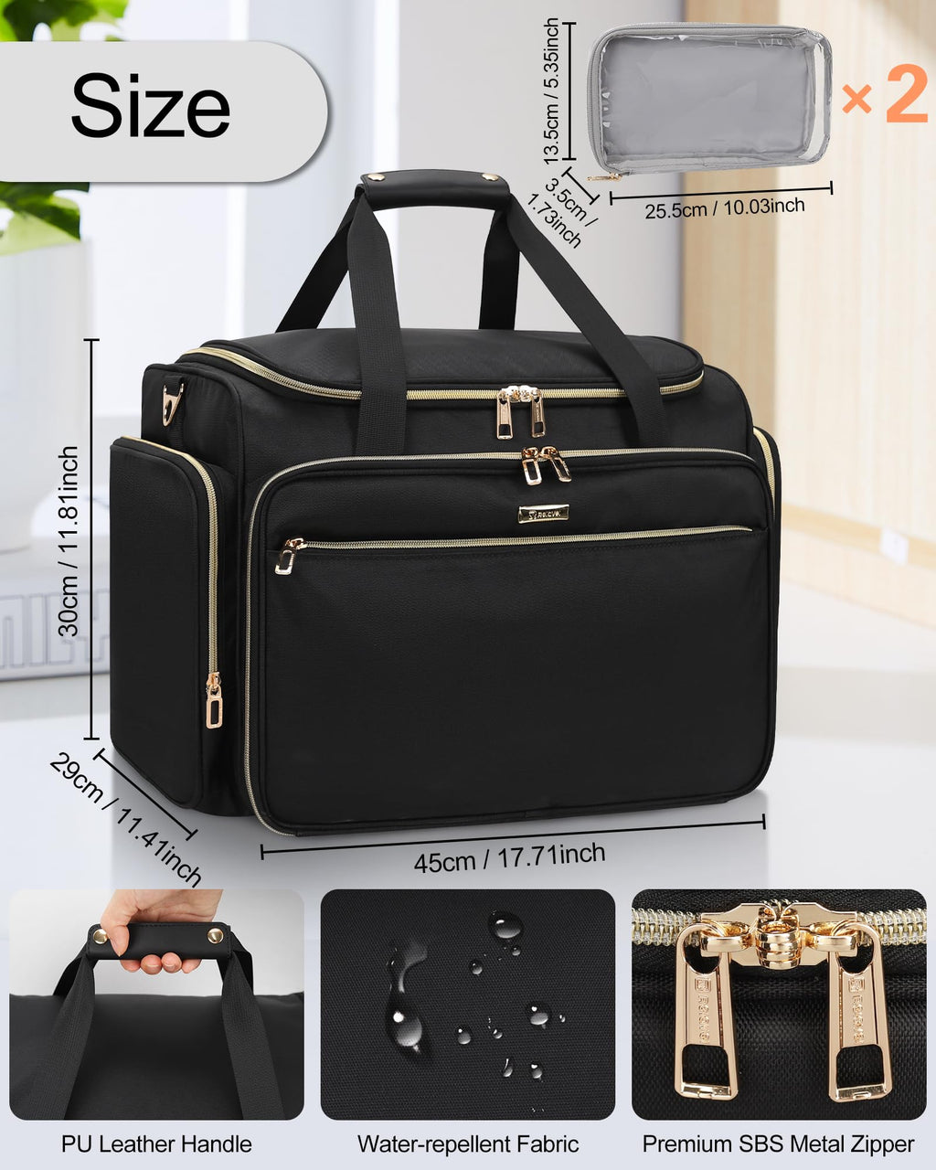 MONSTINA Hairstylist Travel Bag, Extral Large Hairdressing Bag Hair Tools Travel Case with Adjustable Dividers Professional Beauty Hairdresser Accessories Bags for Barber Heat Insulation