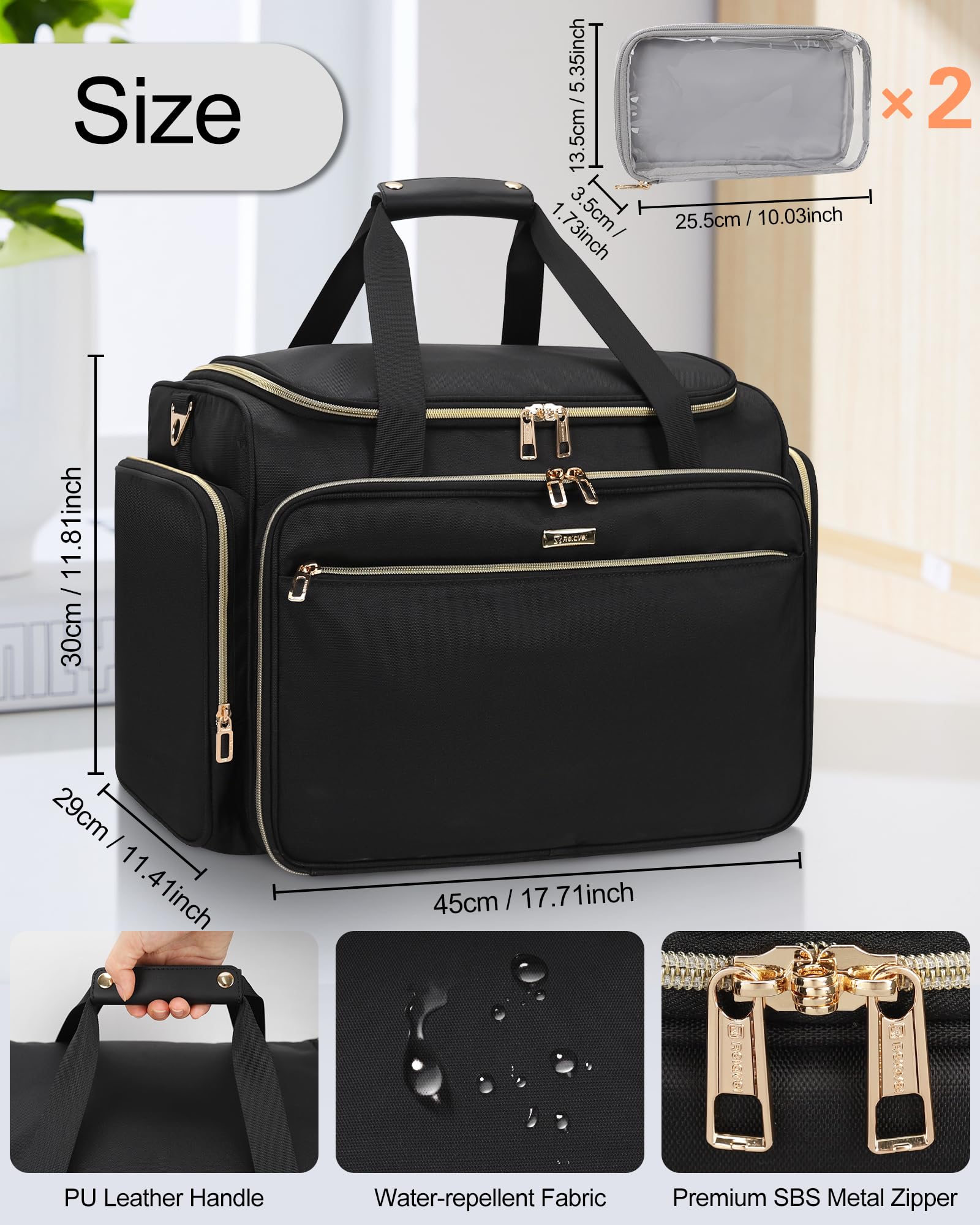 MONSTINA Hairstylist Travel Bag, Extral Large Hairdressing Bag Hair Tools Travel Case with Adjustable Dividers Professional Beauty Hairdresser Accessories Bags for Barber Heat Insulation