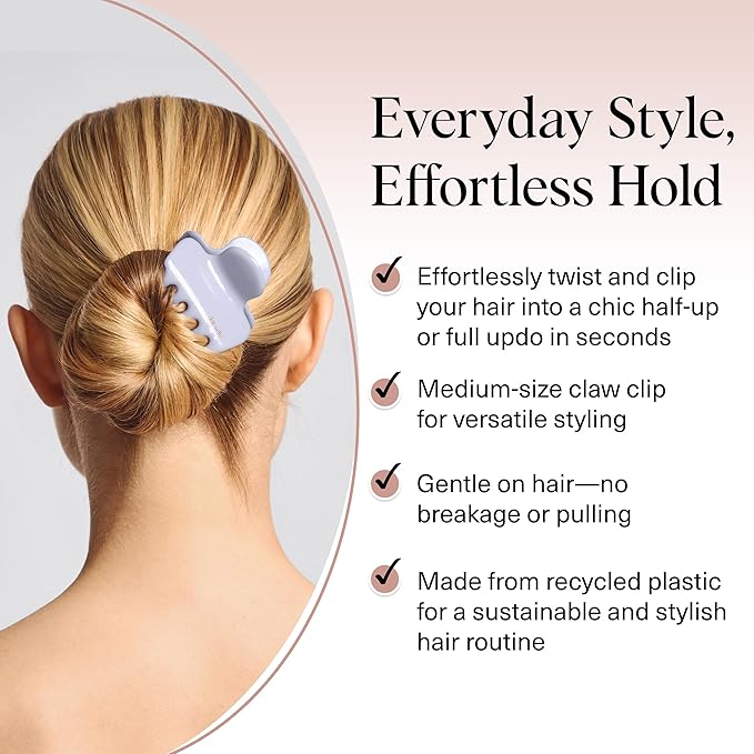 Kitsch Hair Clips for Women - Strong Hold Claw Clips | Non-Slip, Durable Plastic | Stylish Hair Accessories for Everyday Use - Hydrangea Breeze, 1pc