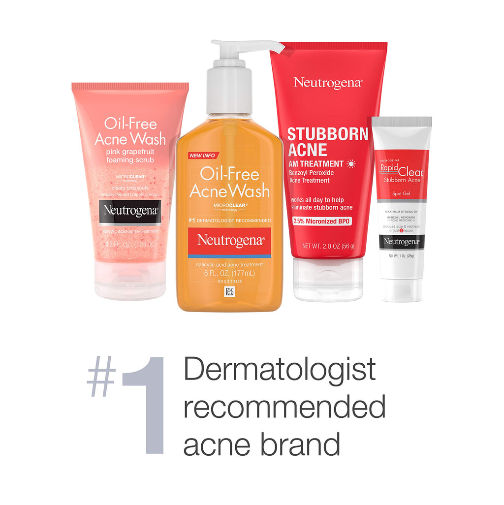 Neutrogena All-In-1 Acne Control Daily Face Scrub to Exfoliate and Treat Acne, Salicylic Acid Acne Treatment, 4.2 fl. oz