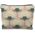 RYYCDOI Vintage Boho Floral Pink Makeup Bag, Art Deco Floral Botanical Cosmetic Bags for Women, Boho Gifts for Women, Retro Mid Century Modern Art Zipper Makeup Pouch