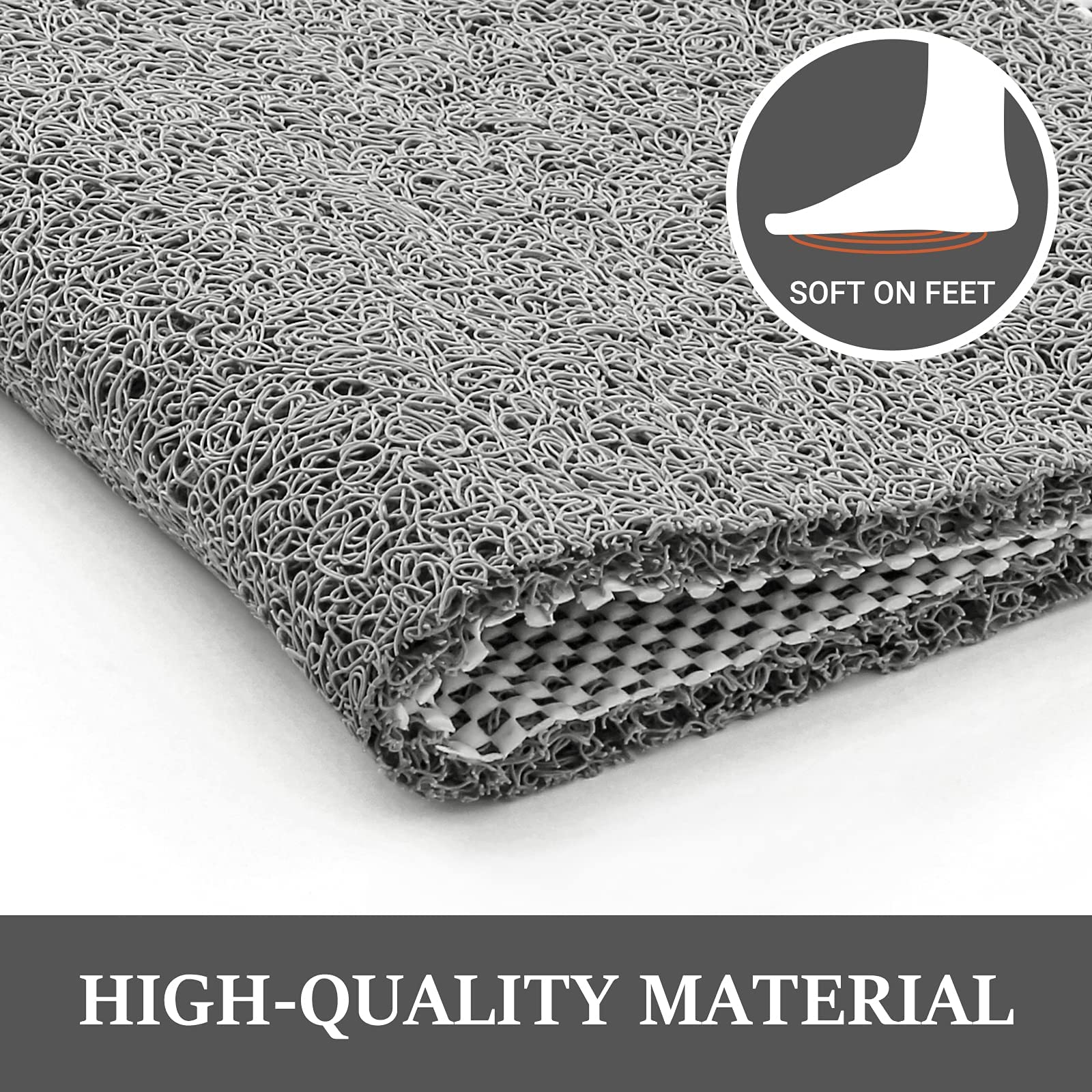 LuxStep Shower Mat Bathtub Mat Non-Slip Bath Mat with Drain, Quick Drying