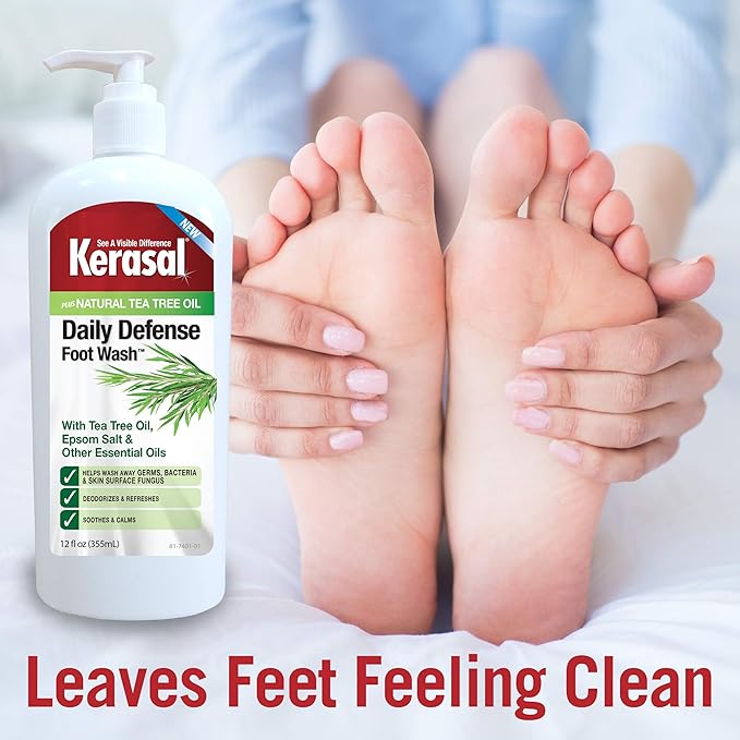 Kerasal Daily Defense Foot Wash Daily Cleanser for Feet, 12 Ounce (Pack of 2)
