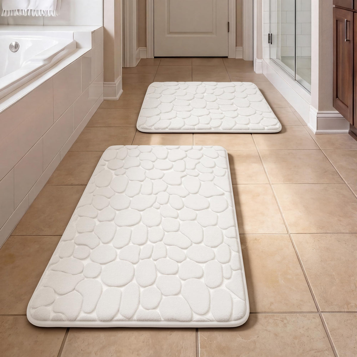 YIHOUSE Bathroom Rugs Mat Set, Memory Foam Bath Mat 5 Piece Dark Grey