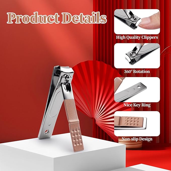 Manicure Set Stocking Stuffers for Men Stocking Stuffers for Teens Manicure Kit Nail Clippers Kit Grooming Kit Pedicure Care Tool Christmas Gift for Men Dad Birthday Gift for Teen Boy Father Rose Gold