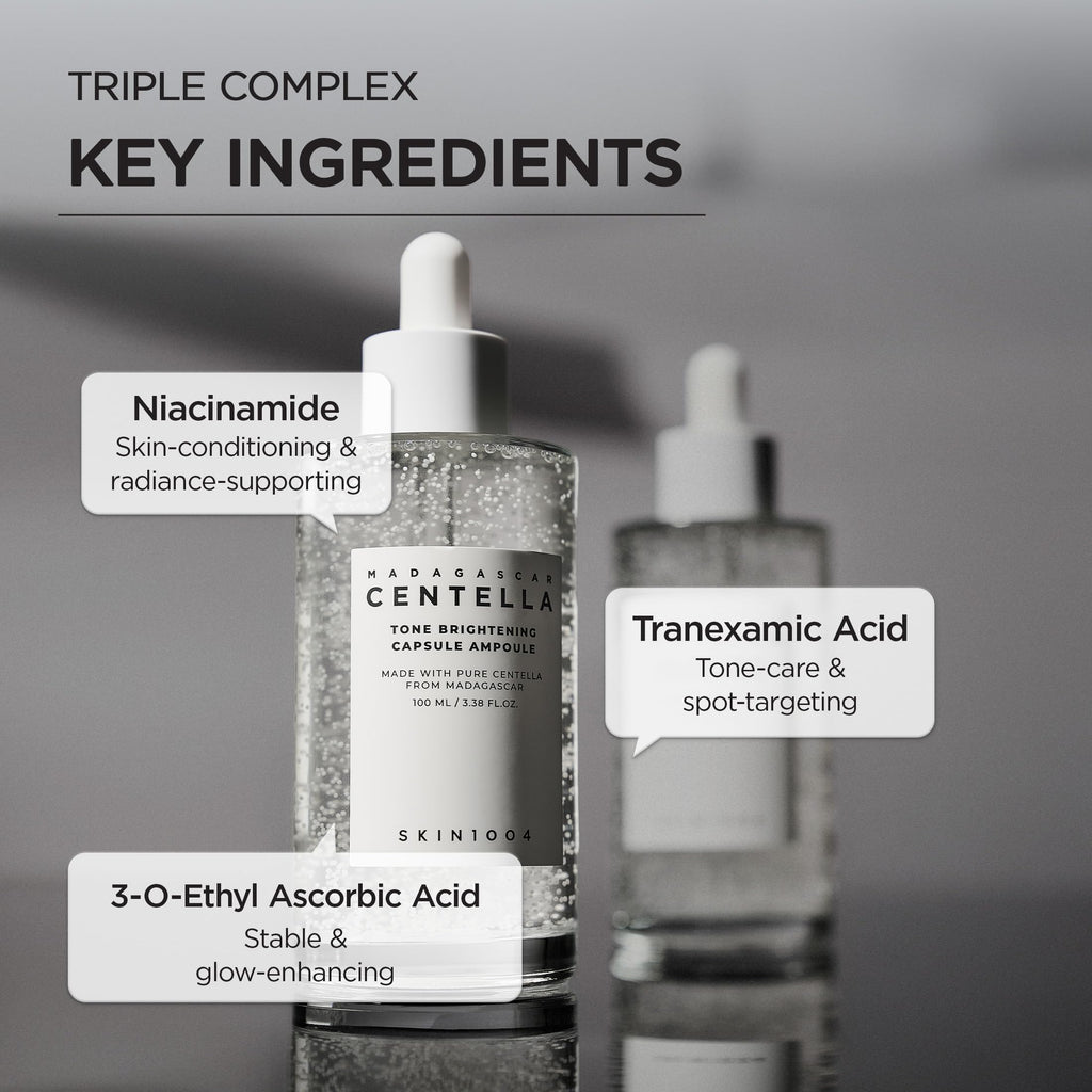 SKIN1004 Tone Balancing Capsule Ampoule, Niacinamide & Centella Serum for Face, Korean Hydrating Facial Serum for Unevne Skin Tone with Tranexamic Acid, Korean Skin Care, 3.38 fl.oz / 100ml
