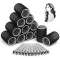 Hair Curlers Rollers, 12Pcs Hair Rollers Hair Curlers Self Grip Holding Rollers with 12 Pcs Hair Clips for Long Medium Short Thick Fine Thin Hair Bangs Volume