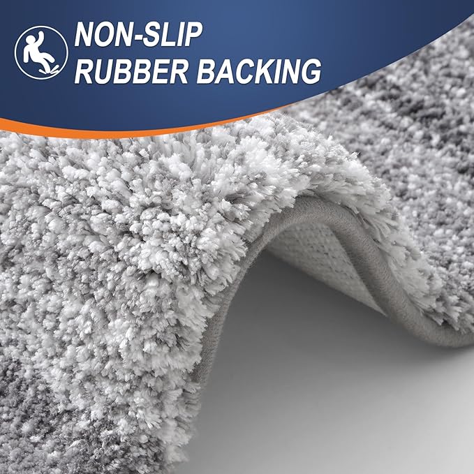 OLANLY Microfiber Bathroom Rugs Sets 3 Piece, 47"x20"+24"x16"+24"x20"