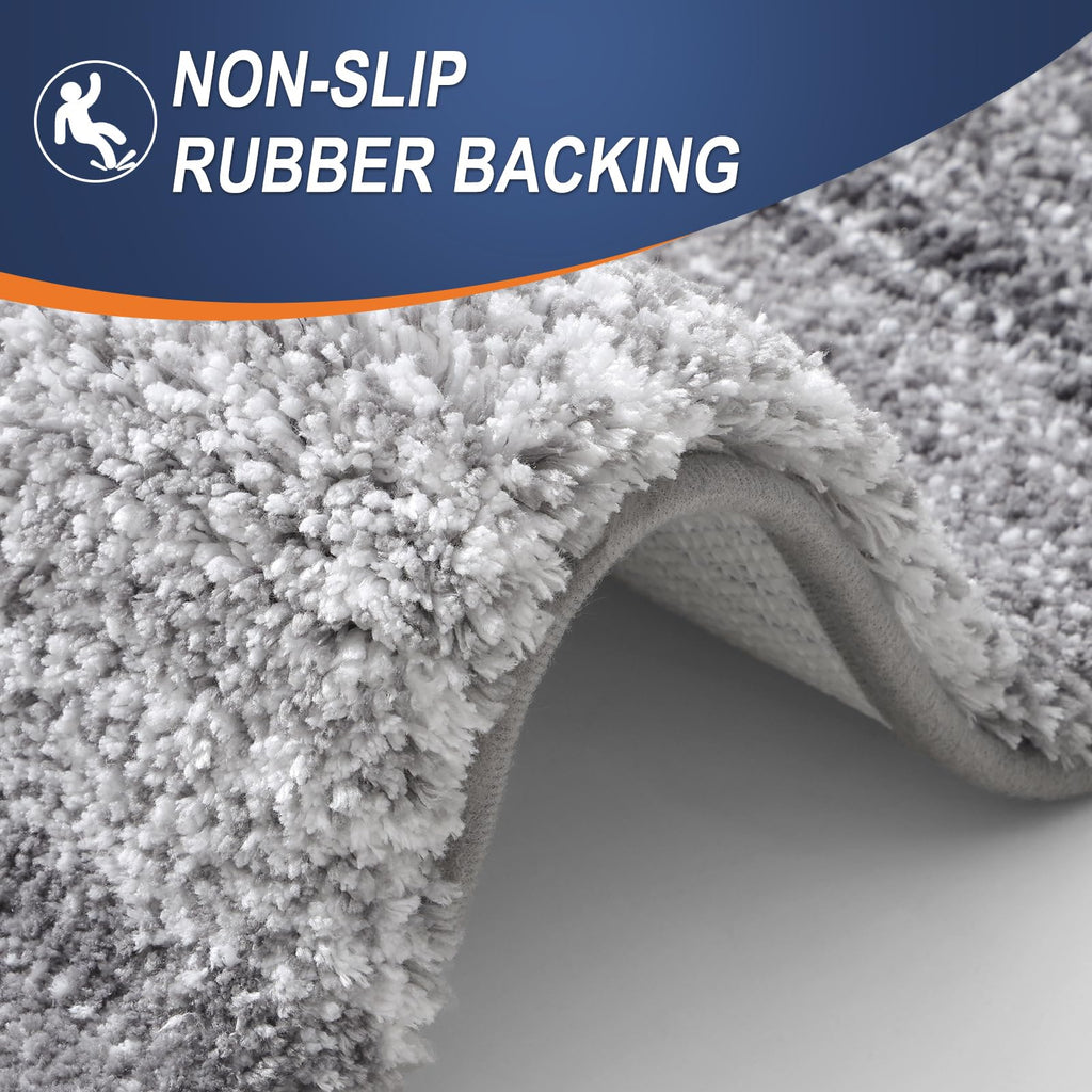 OLANLY Micorfiber Bathroom Rug Set 2 Piece, 30"x20"+24"x16"