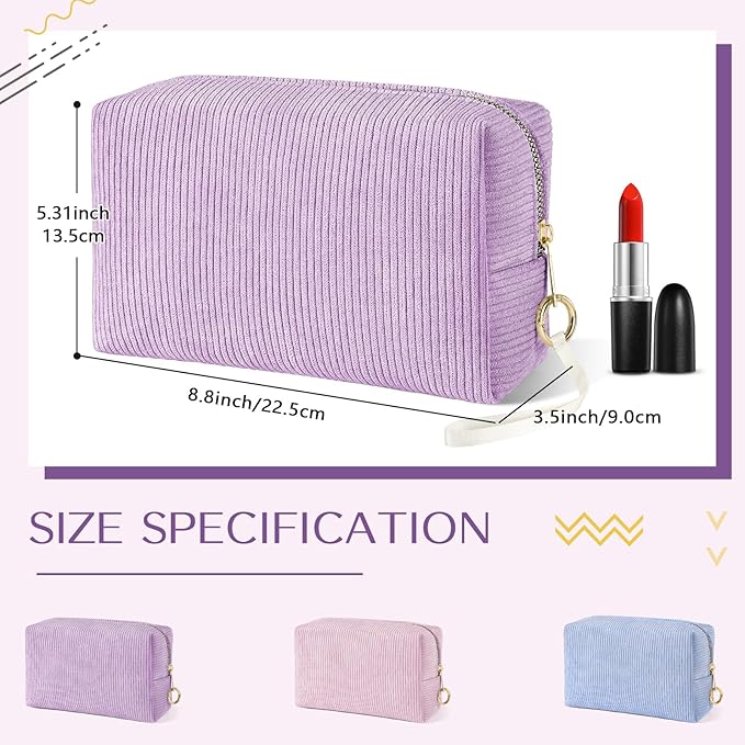 Tampon Holder for Purse, Corduroy Period Bag Sanitary Napkin Storage Bag for Girls Womens, Portable Feminine Emergency Pad Period Pouch (Purple)