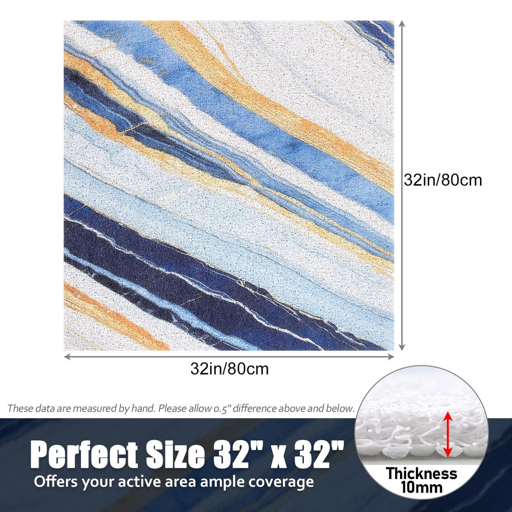 Shower Mat Non Slip: 32x32 Inch Soft and Comfortable Square Shower Mat, PVC Loofah Massage Showe Mats for Inside Shower, Anti Slip Mat for Shower, Tub, Floor, Bathroom, Kitchen, Hotel, Quick Drying