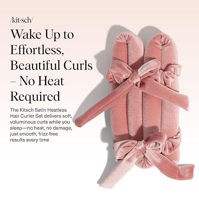 Kitsch Velvet Heatless Curls Overnight Set - Terracotta