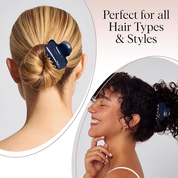 Kitsch Medium Hair Clips for Women – Strong Hold Claw Clips for Thick or Thin Hair – Recycled Plastic, Non-Slip, Durable | Blue Orchid – 1pc