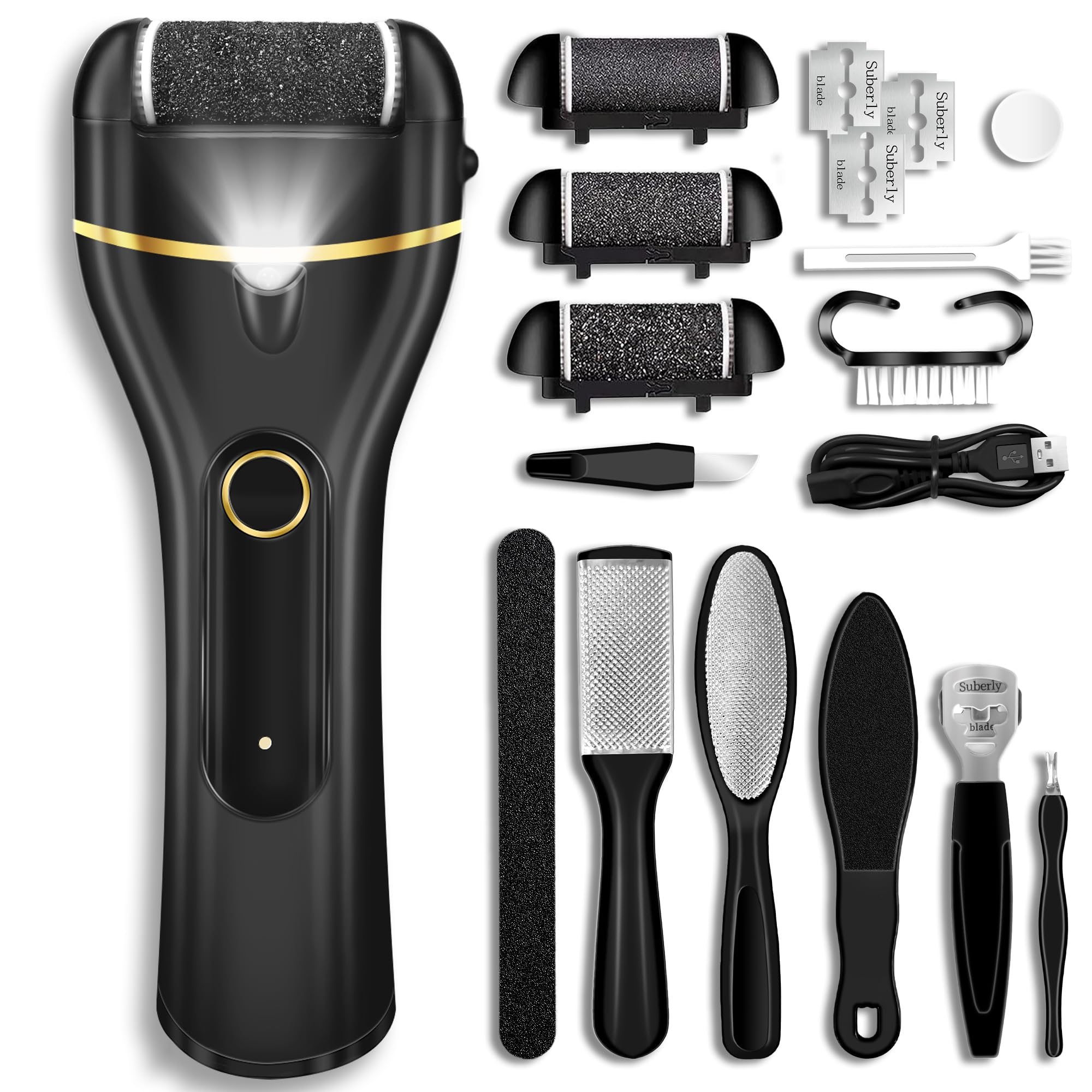 Electric Foot Callus Remover Waterproof，17 in1 Callus Remover for Feet