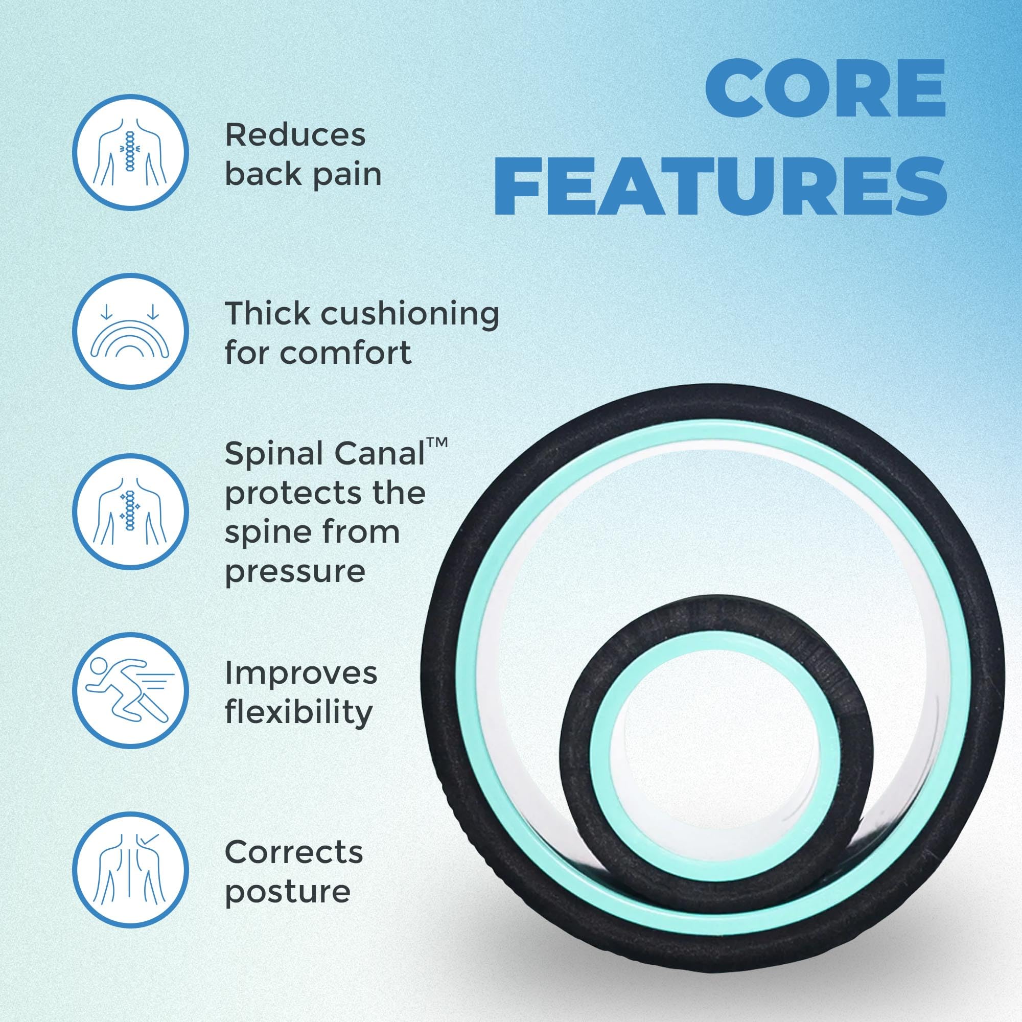Chirp Wheel+ Foam Roller 2-Pack, Back & Neck Pain Relief, Mint