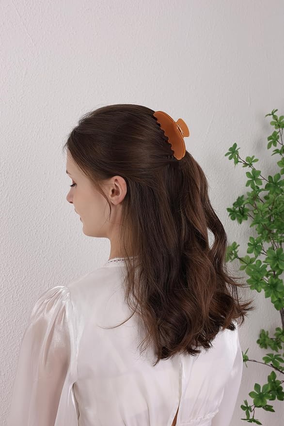 OideGuiing Durable Acetate Hair Clips - 4-Inch Light coffee Claw Clips for Fine and Thick Hair (Light coffee)