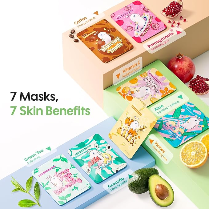 ZealSea Face Mask Skincare Facial Sheet Mask Spa Gifts for Kids Girls Women