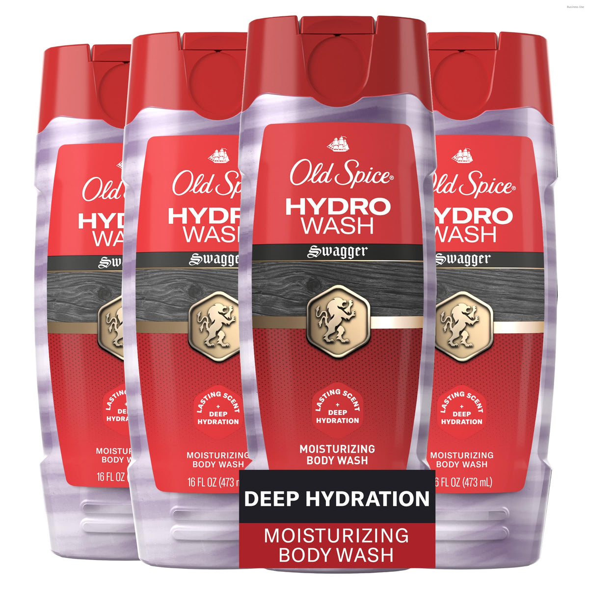 Old Spice Moisturizing Body Wash for Men, Hydro Wash, 2-in-1 Long Lasting Scent & Deep Hydration, 24/7 Shower Fresh, Swagger Scent, 16 oz