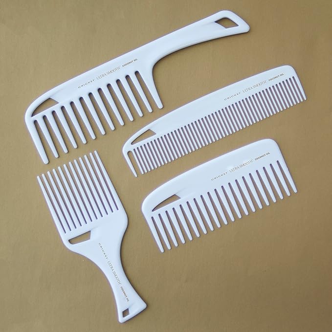 Cricket Ultra Smooth Coconut Dressing Comb - Infused with Coconut Oil & Keratin for Frizz-Free Shine, Ideal for Styling, Smoothing, and Cutting Shorter Hair