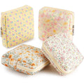 Paterr 4 Pcs Mini Quilted Floral Makeup Bag Yellow Flower Cosmetic Bag for Women Girls Small Quilted Pouch with Zipper Cute Cotton Travel Toiletry Bags for Back to School Teacher Students Gifts