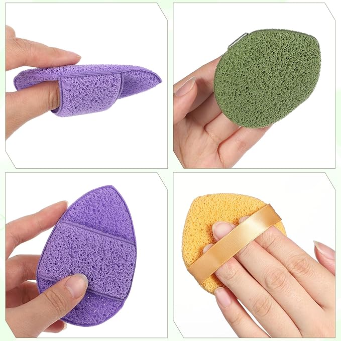3 PCS Facial Cleansing Sponge Face Reusable Soft Facial Sponges Exfoliating Sponge for Face Spong for Washing Makeup Removal, Travel Friendly Daily Cleansing Faces Scrubber