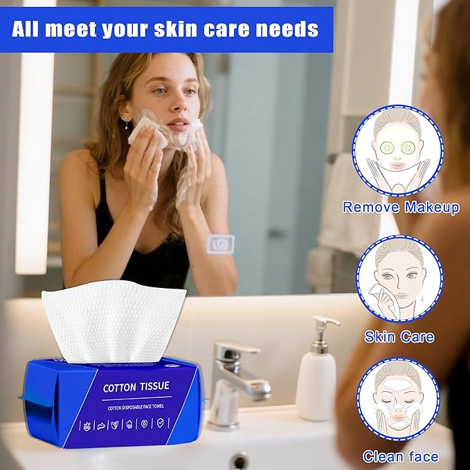ZVNNZOM 100 Count Face Towels Disposable (6 Pack)