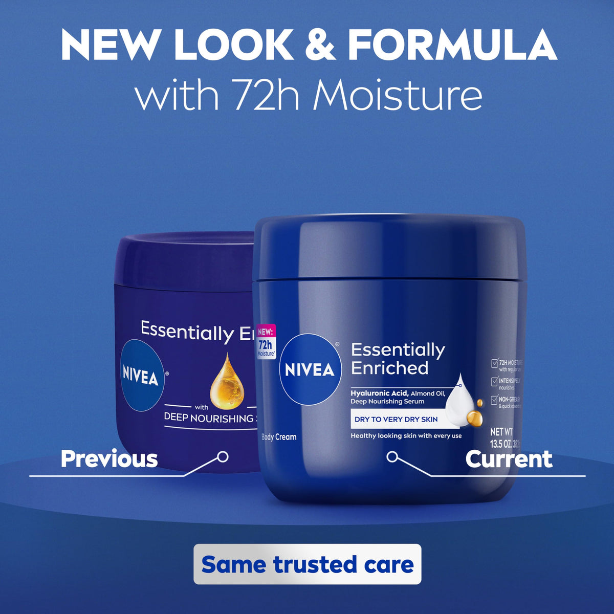 NIVEA Essentially Enriched Body Cream with Hyaluronic Acid, 13.5 Oz