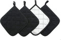 GQZLUCK Cotton Pot Holders, Hot Pads for Kitchen,Set of 4, Black