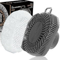 Face Scrubber & African Net, Silicone Exfoliating Brush for Men, Facial Cleansing Brush, Manual Waterproof Cleansing Skin Care, Blackhead Removing Pore Cleansing Massaging Face Brushes - Grey