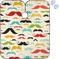 visesunny Colored Mustache Vintage Style Barber Cape Anti-Static Hair Cutting Cape with Snap Closure Professional Salon Polyester Beard Shaving Bib Water-Resistant Hairdressing Cape Adjustable Snap