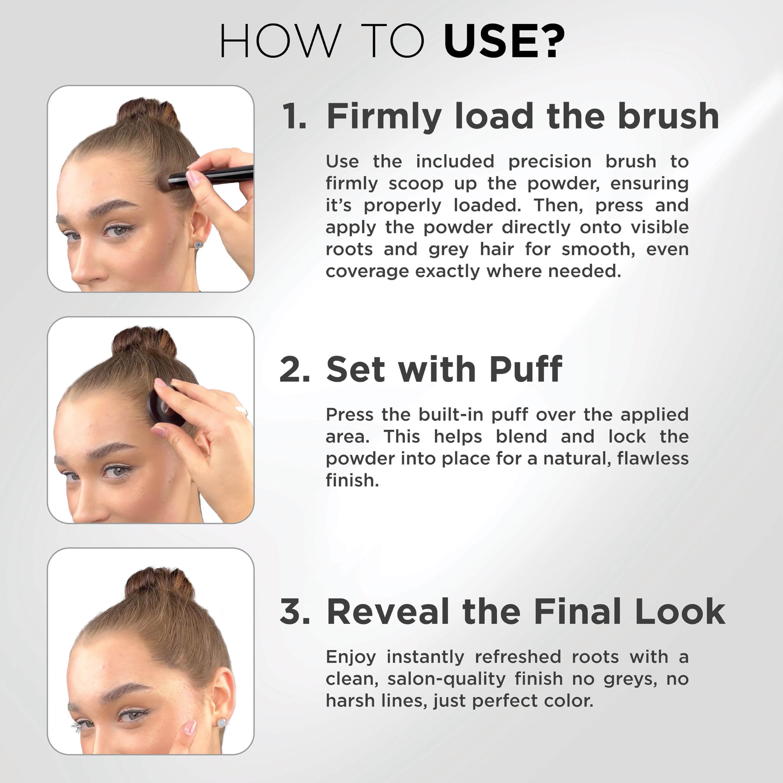THICK FIBER Root Touch Up Set - Hairline Concealer for Thin and Thinning Hair, Water & Sweat Resistant, with Brush (Medium Golden Brown)