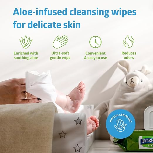 Medline FitRight Aloe Quilted Heavyweight Personal Cleansing Cloth Wipes, Unscented, Pack of 48, 8 x 12 inch Adult Large Incontinence Wipes