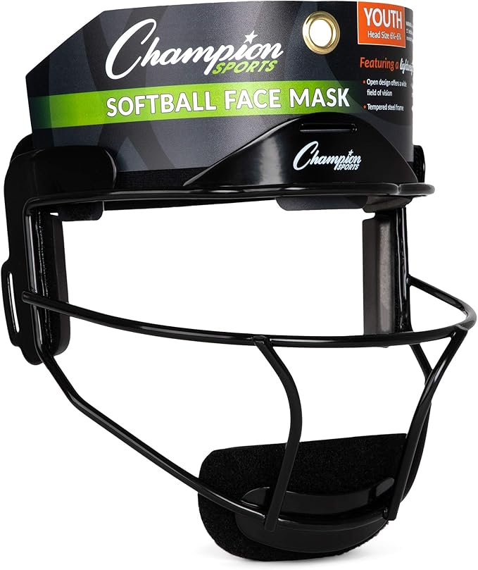 Champion Sports Steel Softball Face Mask – Durable Fielder’s Mask for Youth & Adults, Multiple Colors for Practice & Games
