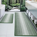 Bathroom Rugs and Mats Sets, 2 Piece Thick Absorbent Chenille Bath Mat Rug Set Non Slip, Soft Shaggy Bath Room Floor Mats for Bathroom, Machine Washable (Hunter Green, 20" x 47" Plus 20" x 32")