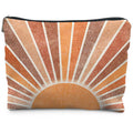 RYYCDOI Boho Makeup Bag - Vintage Neutral Sun Cosmetic Bags for Women, Summer & Beach Use